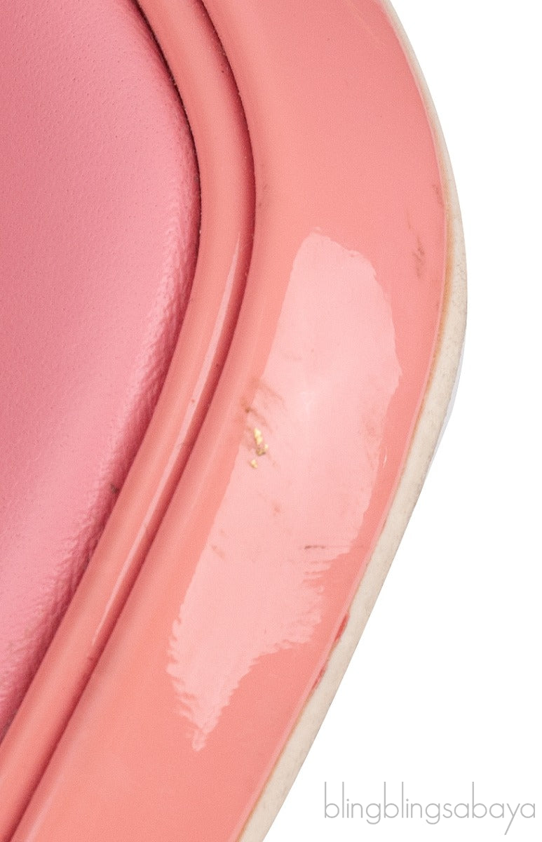 Peach Buckle Leather Mule