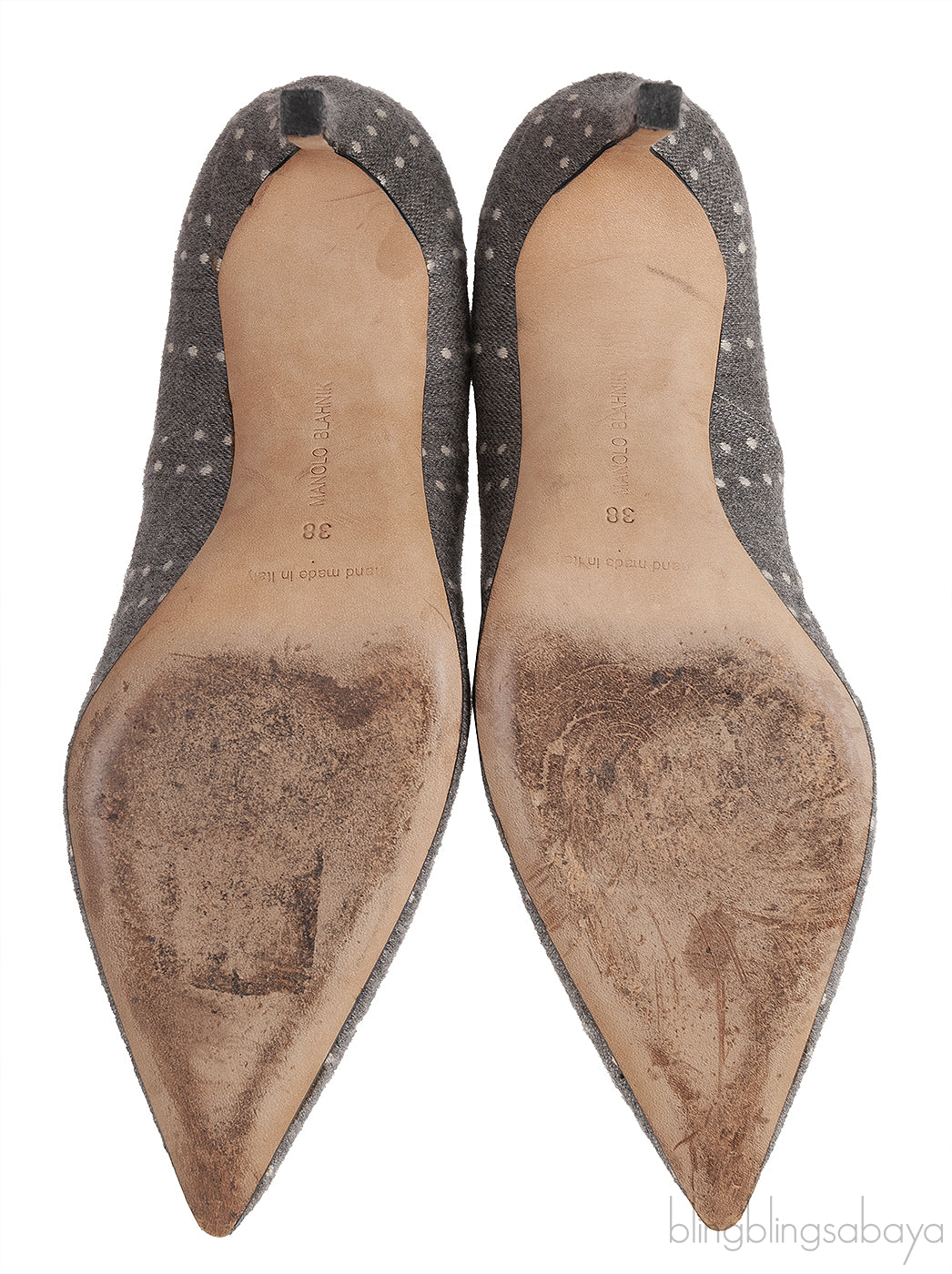 Grey Polka Dot Pointed Toe Heels