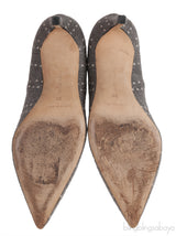 Grey Polka Dot Pointed Toe Heels