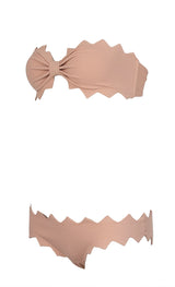Marysia Scallop Edge Top & Bikini Beige