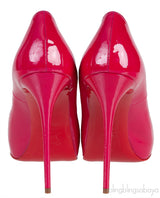 Raspberry Patent Peep Toe Heels