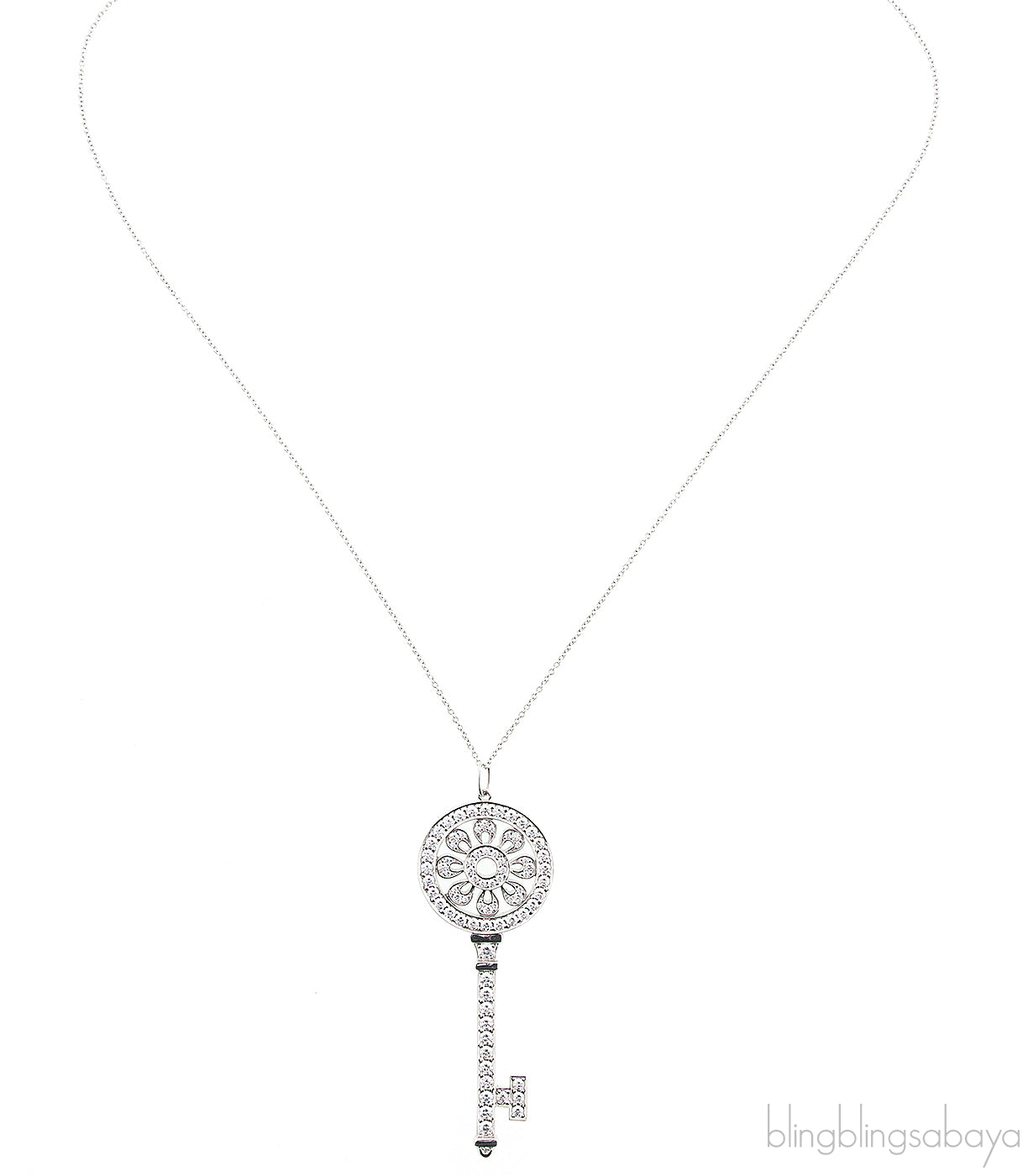 Petals Key Diamond Necklace