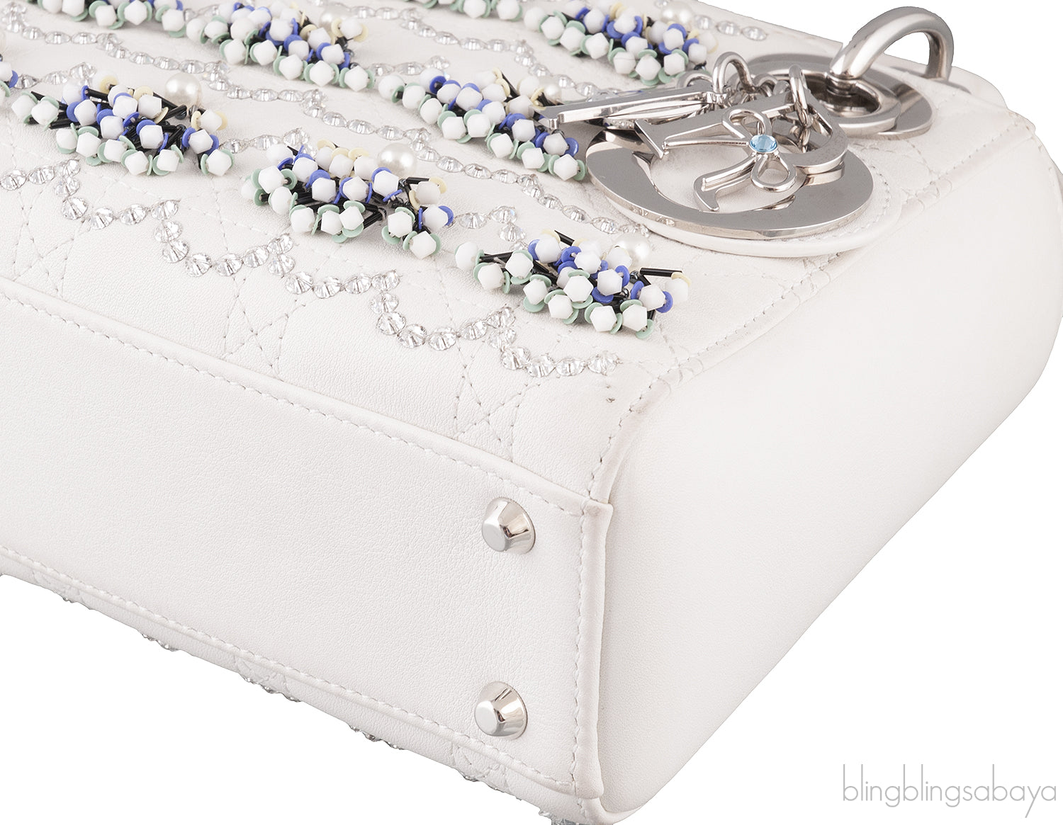 Lady Dior Mini Crystal Bead Embellished Bag