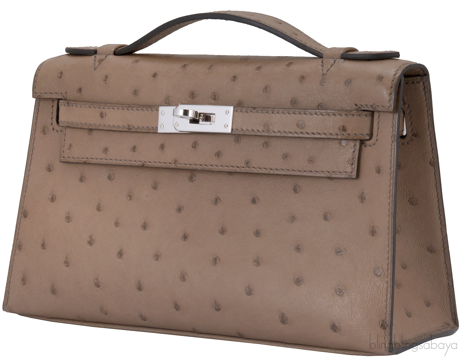Kelly Pochette Etoupe Ostrich PHW