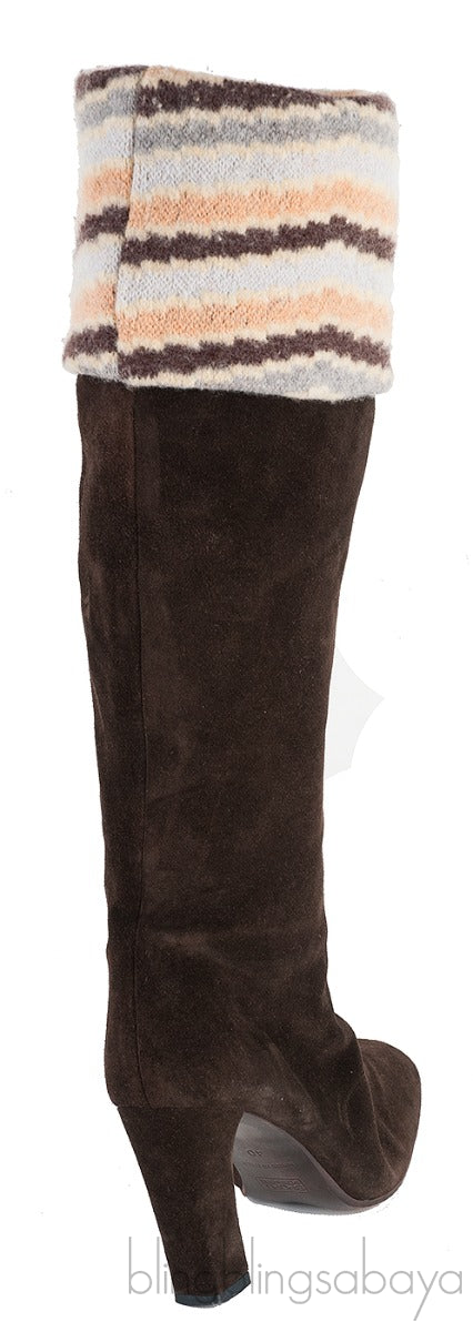 Suede Leather Boots Brown