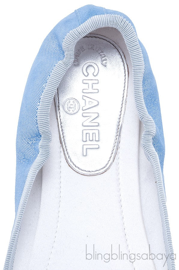 Metallic Blue Ballet Flat