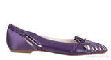 Dior Purple Satin and Leather Ballet Flat