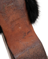 White Bedford Fur Trim Mules