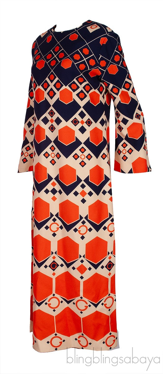 Printed Silk & Wool Cady Maxi Dress