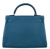 Kelly 32 Retourne Bleu Cobalt Togo