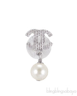 CC Quilt Pearl Dropped Earrings