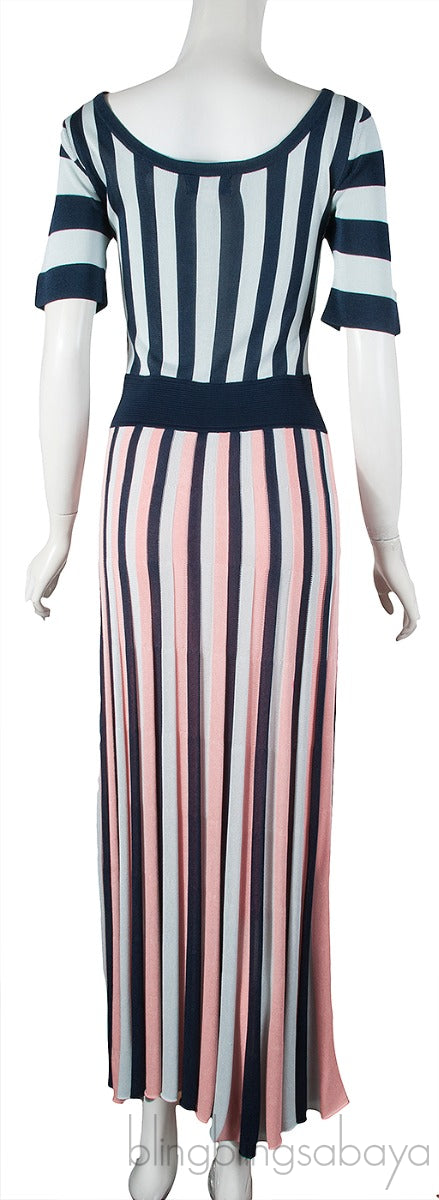 Striped Stretch Knitted Dress