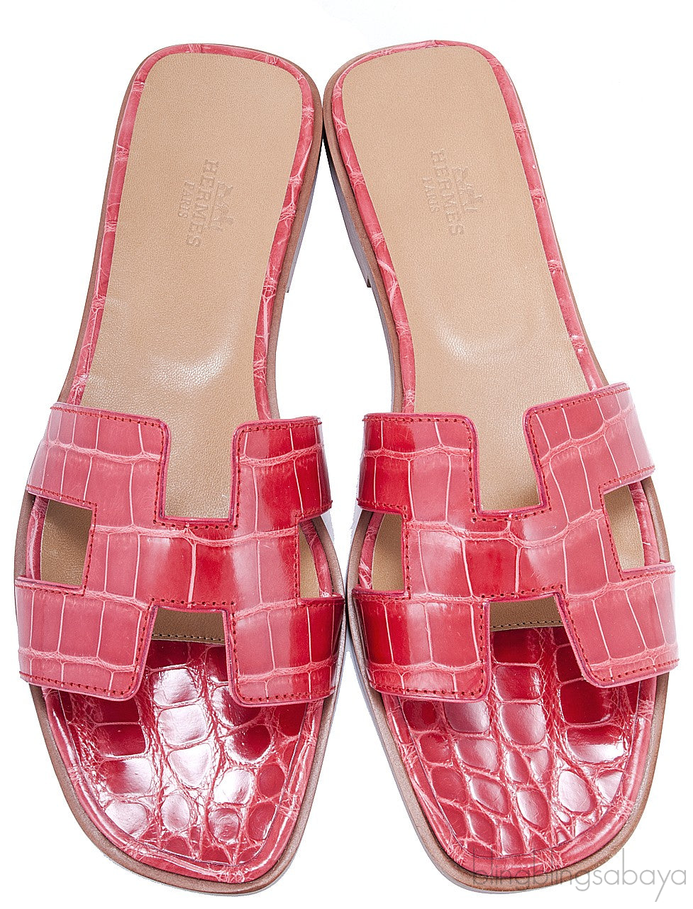 Oran Sandals Bordeaux Alligator