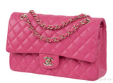 Fuchsia Classic Medium Double Flap Bag