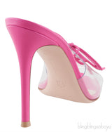 Pink PVC Bow Slide Sandals