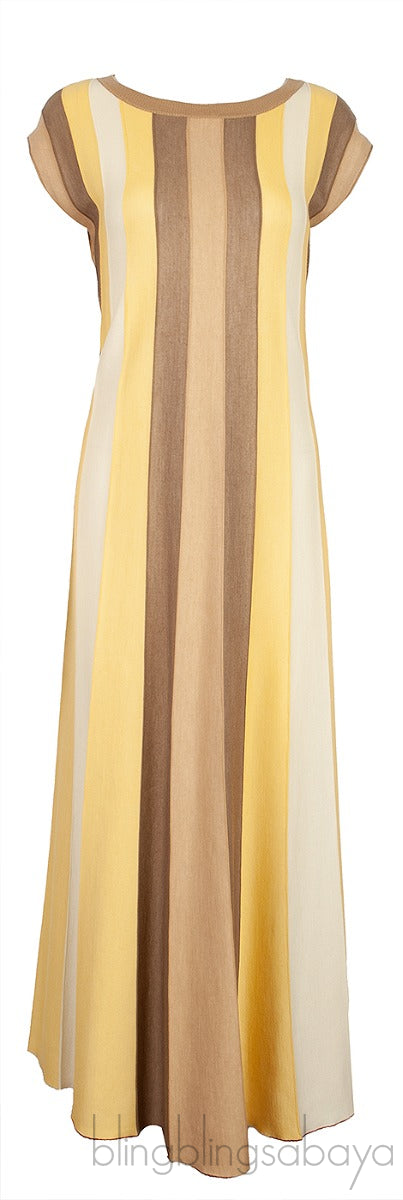 Edinburgh Striped Cashmere & Silk-blend Maxi Dress