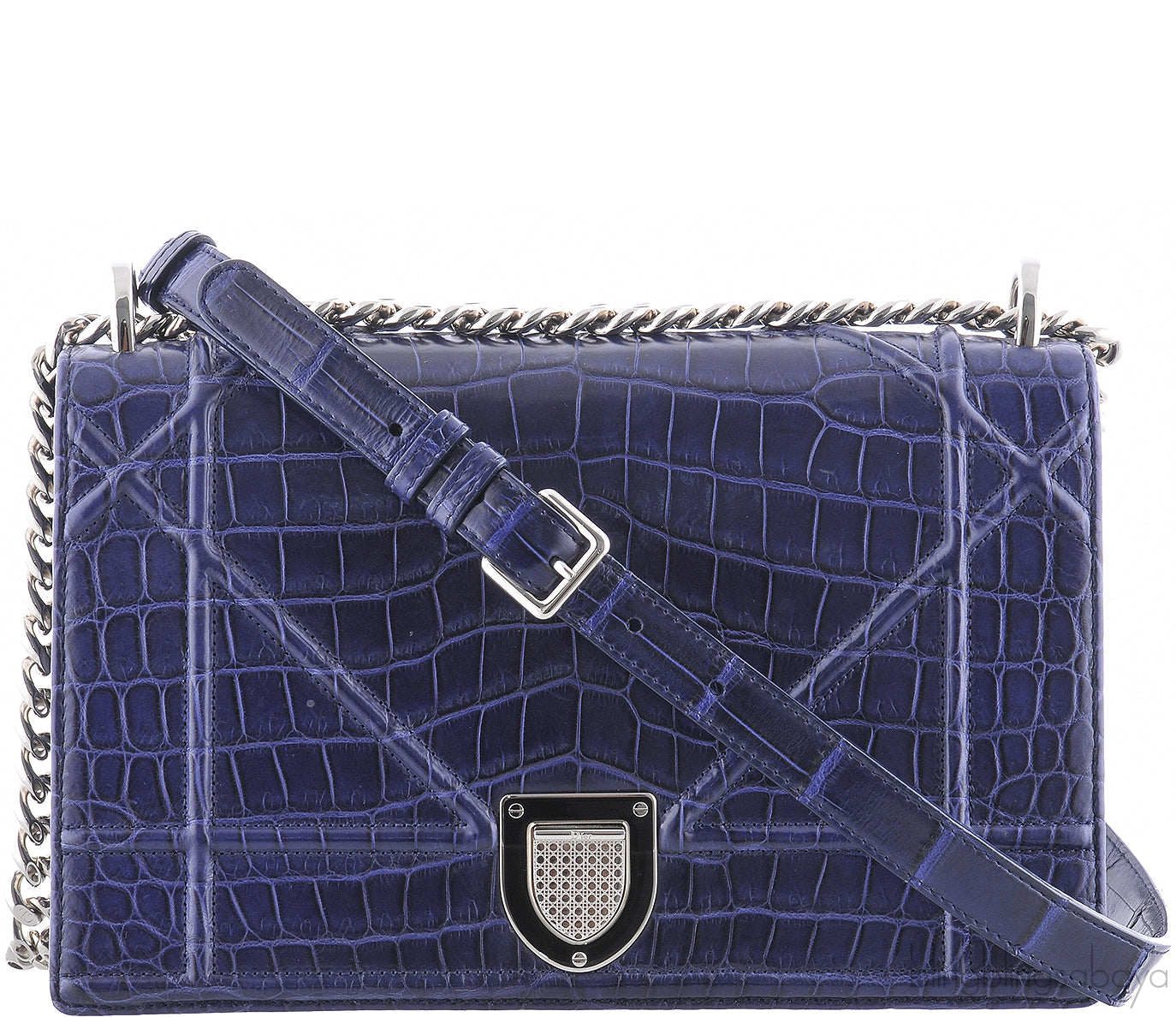 Diorama Crocodile Blue Flap Bag