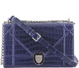 Diorama Crocodile Blue Flap Bag