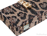 Dolce & Gabbana Leopard Crystal Hard Clutch Shoulder Bag