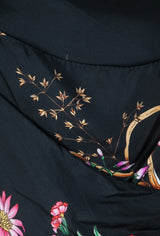 Draped Silk Floral Print Cami
