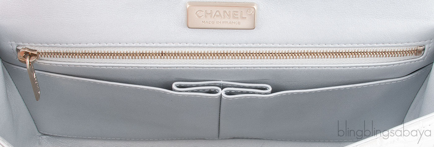 Silver Alligator Medium Flap Bag
