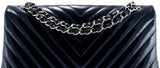 Blue Indigo Patent Chevron Maxi Bag