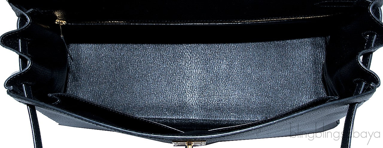Kelly 35 Black Togo Retourne GHW