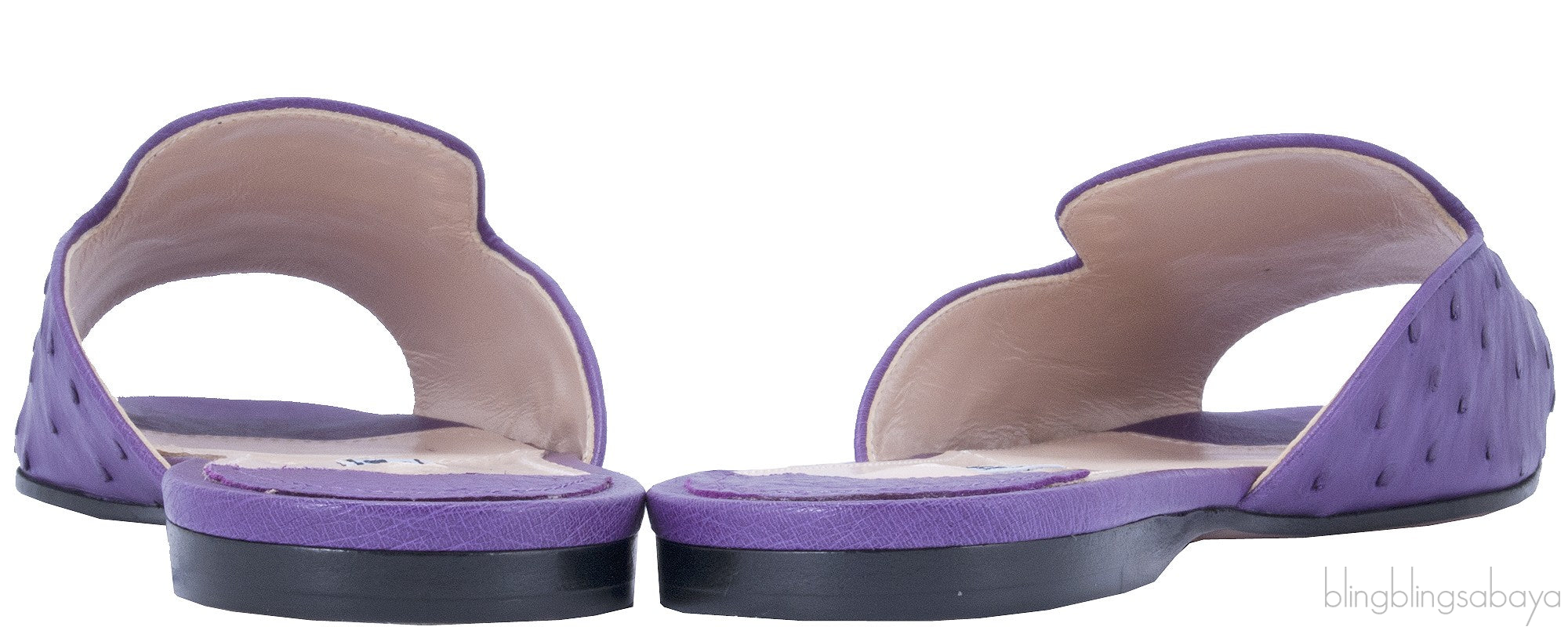 Purple Ostrich Open Toe Slide