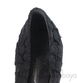 Dolce & Gabbana Black Lace Crystal Bow Heels
