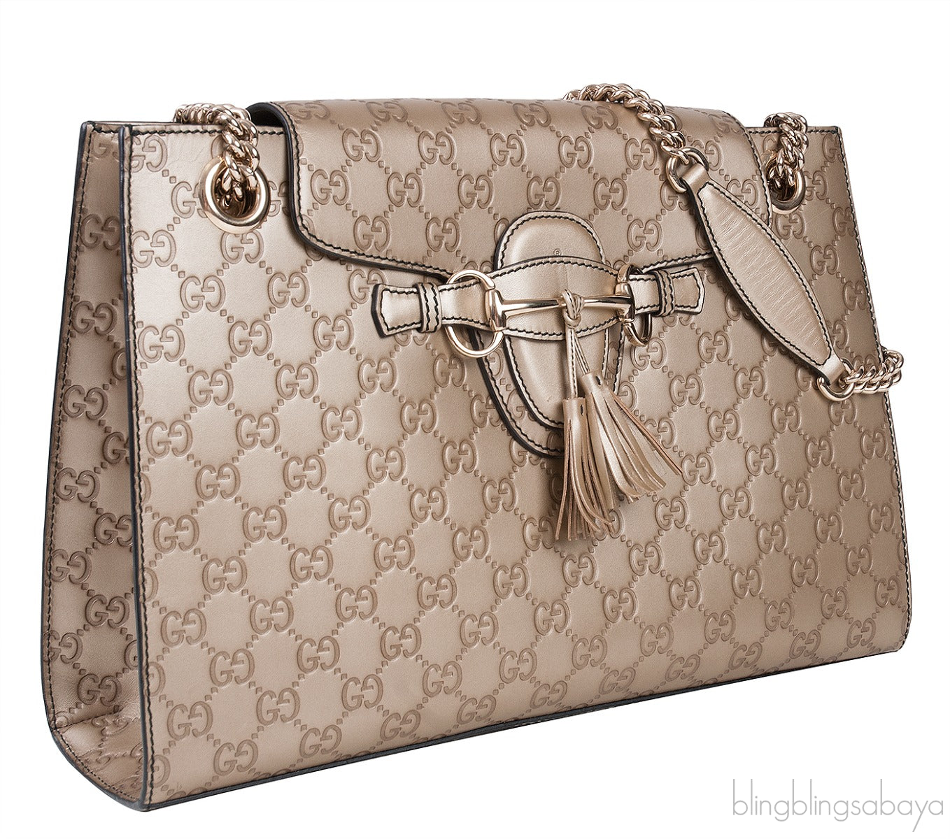 Emily Light Gold Guccissima Shoulder Bag