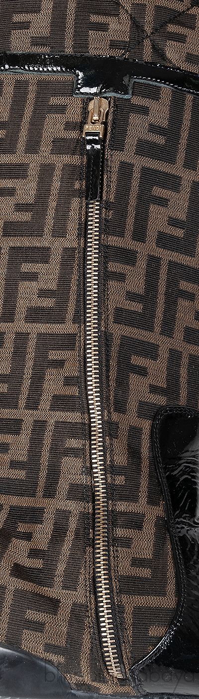Fendi FF Brown Monogram Boots