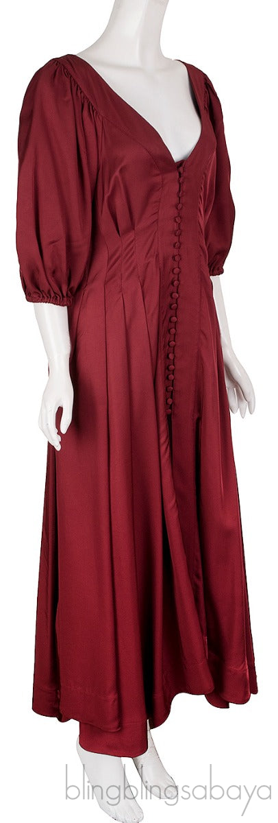 Casablanca Pleated Silk Midi Dress