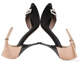 Crystal Peep Toe Slingback Heels