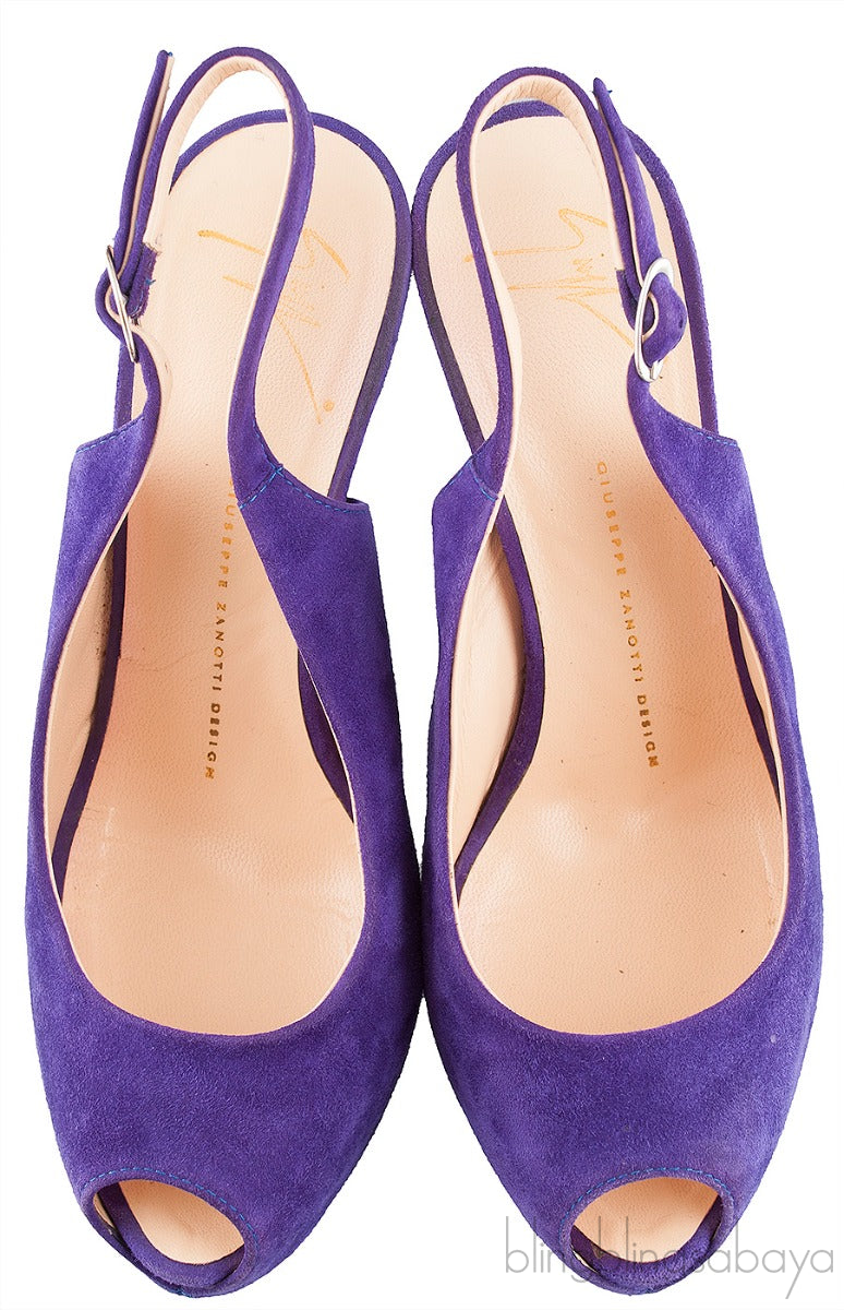 Purple Suede Slingback Pump