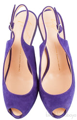 Purple Suede Slingback Pump