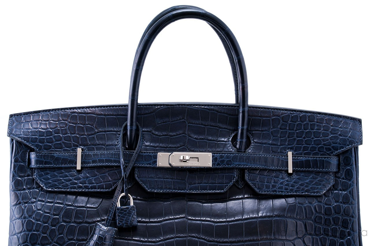 Birkin 40 Blue Abysse Matte Croco