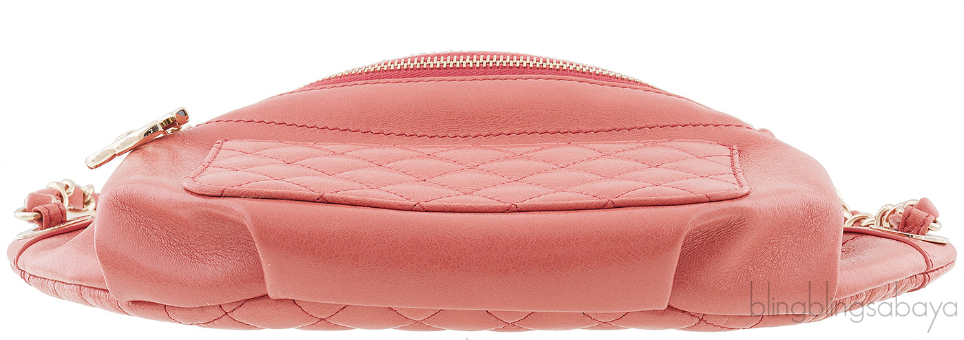Fanny Pack Pink Lambskin Waist Belt Bag
