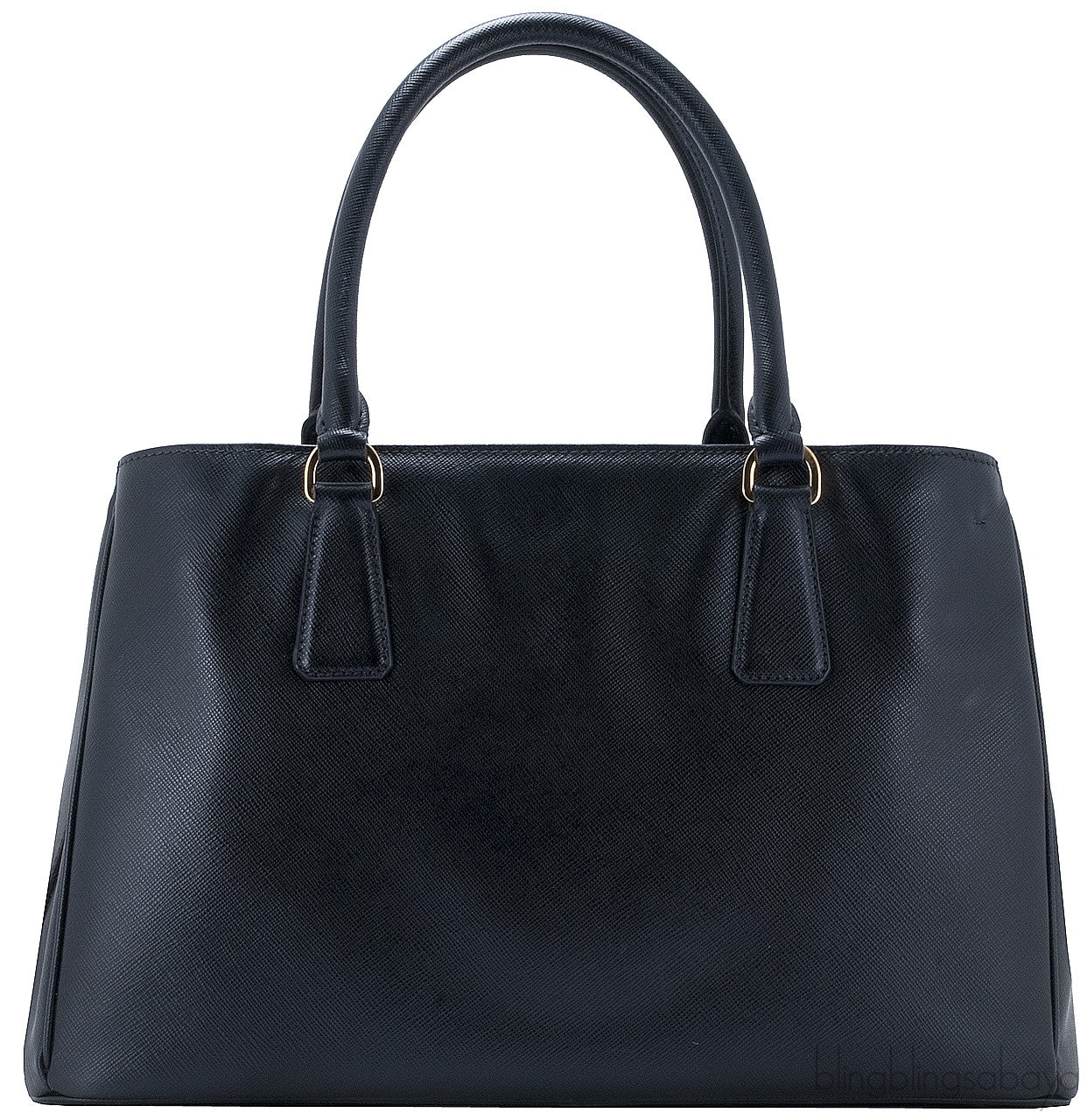 Black Saffiano Lux Leather Tote