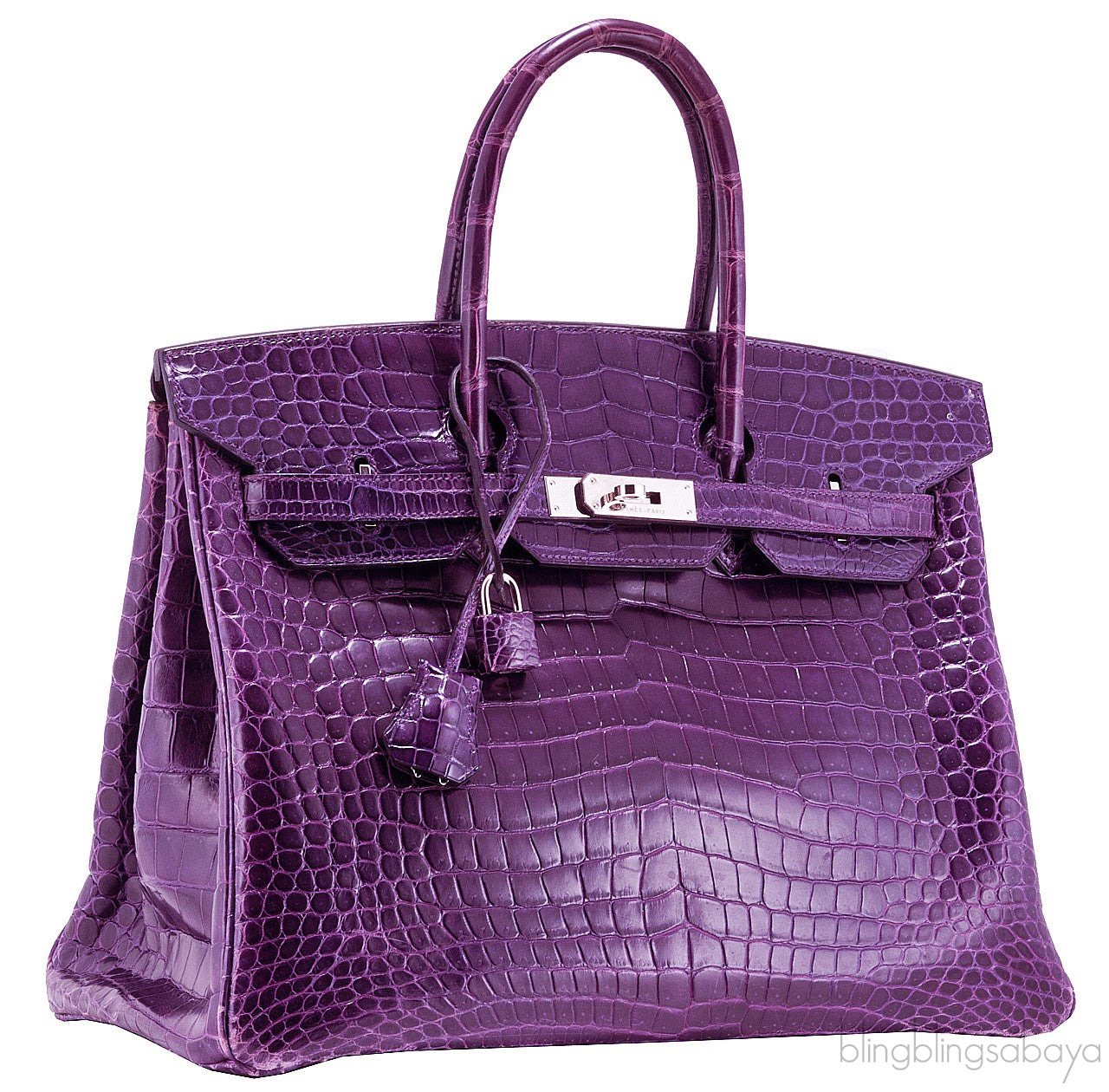 Birkin 35 Amethyst Porosus Crocodile