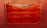 Nancy Gonzalez Orange Crocodile Studded Clutch