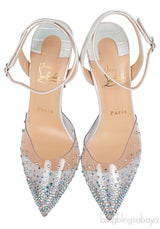 PVC Crystal Croc Print Slingback Heels