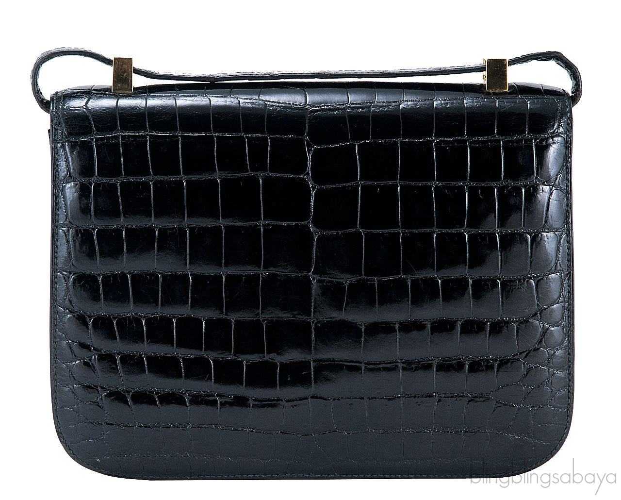 Constance Vintage Black Crocodile