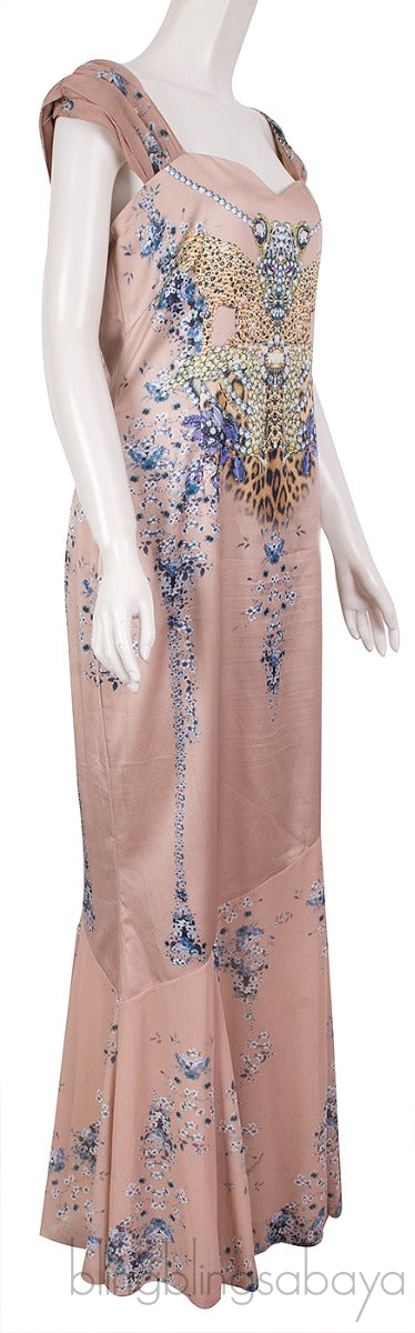 Light Brown Leopard Print Maxi Dress