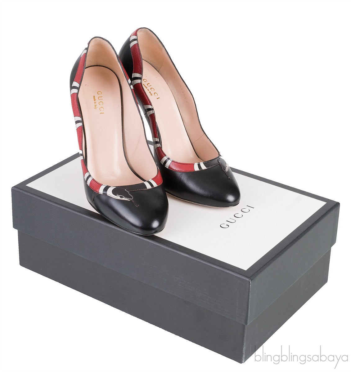 Black Yoko Snake High Heels