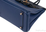 Hermes Birkin 25 Touch Blue Marine Matte Alligator and Blue Sapphire Taurillon Novillo GHW