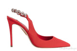 Aquazzura Red Love Link 105 Crystal Slingback Heel