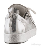 Silver Metallic Leather Sneaker