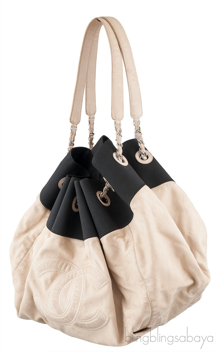 CC Off-white Drawstring Shopper Tote