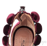 Burgundy Velvet Bombe Heels