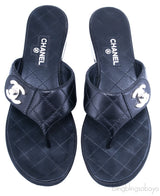 CC Logo Thong Quilted Sandals